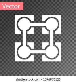 White Blockchain technology icon isolated on transparent background. Cryptocurrency data sign. Abstract geometric block chain network technology business. Vector Illustration