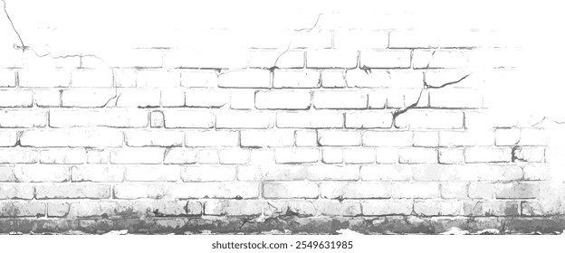 Textura de pared de ladrillo de estilo grunge de bloques blancos.	