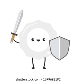 White blood cell character design.  White blood cell on white background.