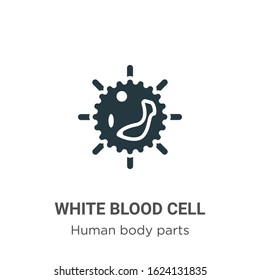 White Blood Cell Glyph Icon Vector On White Background. Flat Vector White Blood Cell Icon Symbol Sign From Modern Human Body Parts Collection For Mobile Concept And Web Apps Design.