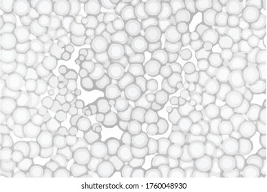 Glóbulos blancos. Fondo de escritorio de fondo blanco y circulo gris. Patrón circular monotónico.