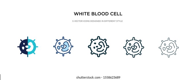 White Blood Cell Icon In Different Style Vector Illustration. Two Colored And Black White Blood Cell Vector Icons Designed In Filled, Outline, Line And Stroke Style Can Be Used For Web, Mobile, Ui