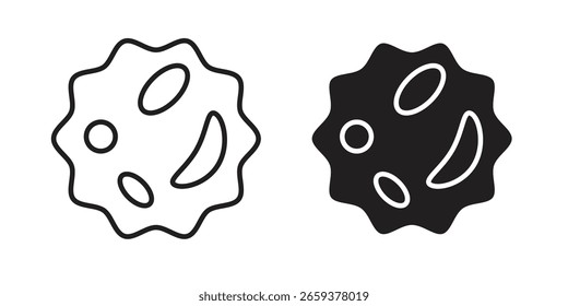 Weißes Blutkörperchen-Symbol-Set, Linie und schwarzen Glyphe-Stil für Lebensmittel-App-Website.