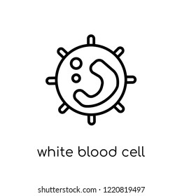 White Blood Cell Icon. Trendy Modern Flat Linear Vector White Blood Cell Icon On White Background From Thin Line Human Body Parts Collection, Editable Outline Stroke Vector Illustration