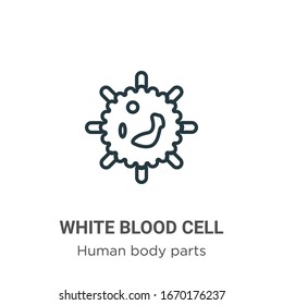 White Blood Cell Outline Vector Icon. Thin Line Black White Blood Cell Icon, Flat Vector Simple Element Illustration From Editable Human Body Parts Concept Isolated Stroke On White Background