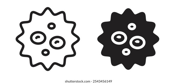 Icono de Vector de glóbulos blancos en negro.