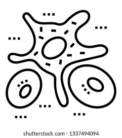 White  blood cells, line vector icon, 