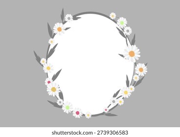 white bloosom daisy frame banner on background