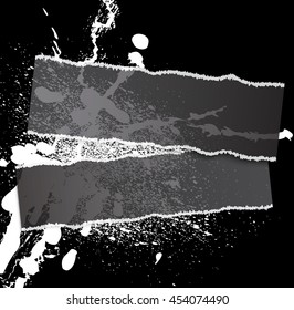 white blot and black paper on a black background, illustration clip-art