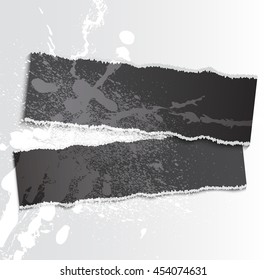 white blot and black paper on a white background, illustration clip-art
