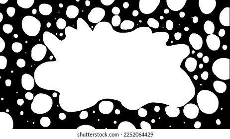 Barniz blanca con partículas pequeñas sobre un fondo negro. Ilustración vectorial con caída de nieve abstracta. Caricatura de fondo de nieve con lugar para texto.