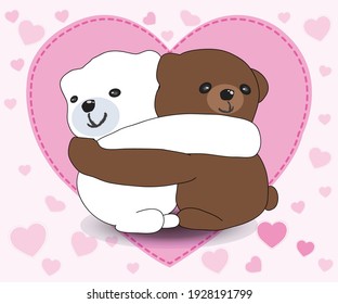 Teddy Bears Hugging - Vectorjunky - Free Vectors, Icons, Logos and More