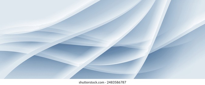 white blue abstract background with overlapping 3d lines