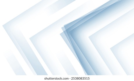 fundo abstrato branco e azul com canto quadrado sobreposto