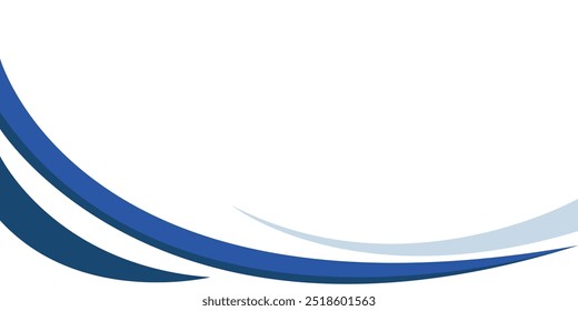 White blue abstract banner background. Minimal geometric curve shapes design. Vector illustration