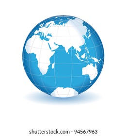white - blue abstract illustration globe show