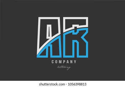 white blue alphabet letter ar a r logo combination design on black background suitable for a company or business