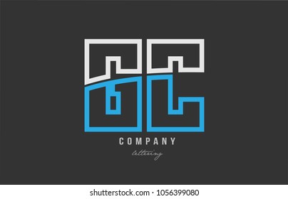 white blue alphabet letter gc g c logo combination design on black background suitable for a company or business