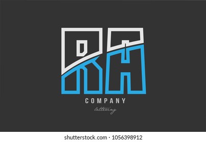 white blue alphabet letter ra r a logo combination design on black background suitable for a company or business