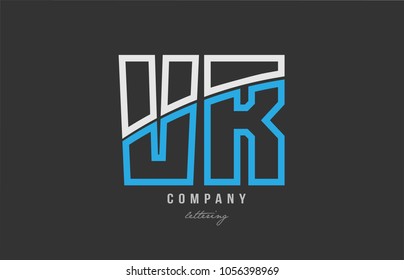 white blue alphabet letter vr v r logo combination design on black background suitable for a company or business