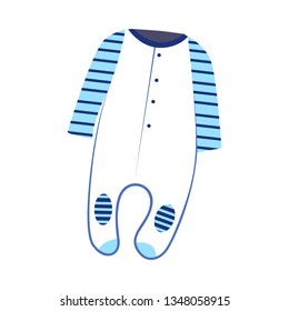 White and blue baby bodysuit illustration. Baby clothing concept. Vector illustration can be used for topics like wardrobe, cloth market, children clothing