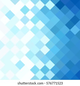 White and blue background. Geometric style. Mesh of rhombus. Mosaic template for your design or headline.