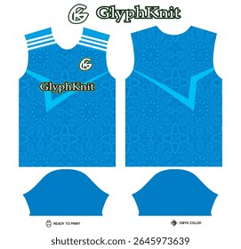 white and blue background pattern for polo jersey shirt mockup template design. sport uniform in front view and back view.
