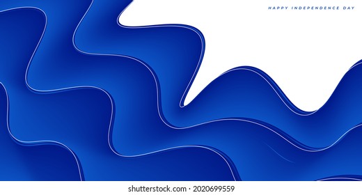 White and blue background with waving blue design. good template for Independence day design.