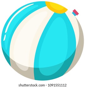 White and Blue Beach Ball illustration
