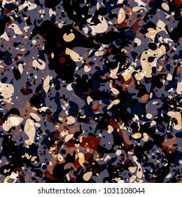 White, blue, black, brown splatter seamless texture. Abstract vector background for web page, banners backdrop, fabric, home decor, wrapping