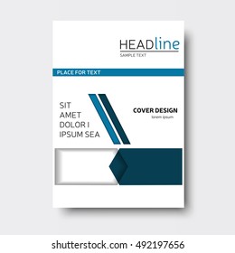 White and blue brochure template, annual report deisgn