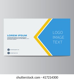 White and blue business card blank.  Vector illustration, eps 10