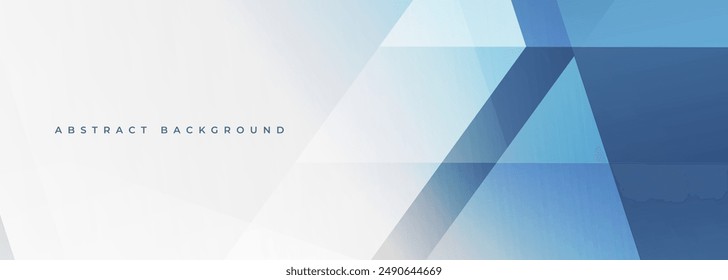 White and blue business presentation abstract background with geometric lines and shapes. Vector illustration