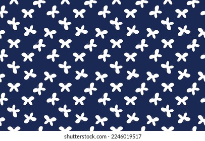diseño de patrones de siluetas de mariposas blancas y azules para portada de libros, fondo, alfombra, papel de pared, ropa, envoltura, Batik,tela,Estilo de bordado de ilustración vectorial.