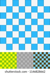 White and Blue Ceramic Tiles Seamless Texture for Bathroom or Pool. Abstract Vector Background. Checkered Pattern