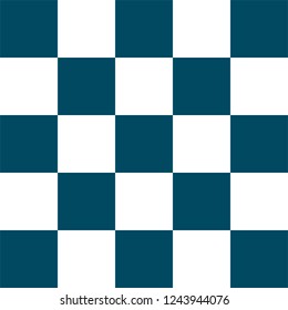 White and blue checkered background. Christmas and new year chess cage. Chess pattern. Chess cage. Traditional chess background. Seamless texture. Vector illustration