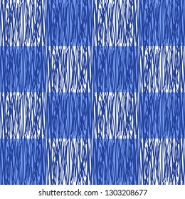 White and blue chess vector seamless pattern