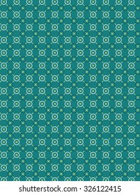 White and blue circles pattern over green color background