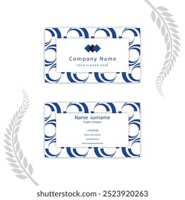 Tarjetas de visita abstractas de la forma del color blanco y azul.