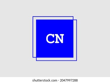 Color blanco y azul del diseño inicial del logotipo CN