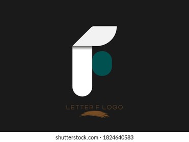 color azul blanco plegado letra mayúscula creativa letra del alfabeto F diseño del logo