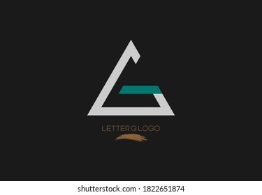 white blue color triangle letter G logo design isolated on black background