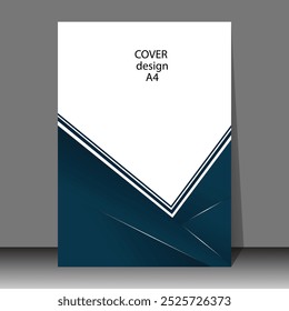 White and blue cover design. Dark blue stripes gradation and white background. suit for template annual report, magazine, booklet, proposal, portfolio, brochure, poster 