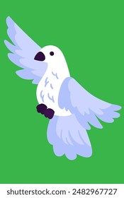 white blue dove in flight vector illustration