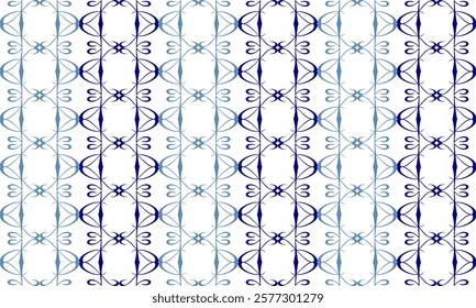 white and blue drawing vintage vertical strip as repeat pattern on blue background, vector, replete pattern image designed for fabric printing Checkerboard