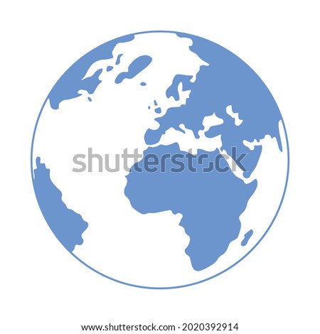 white and blue earth globe vector image illustration on white background