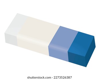 White and blue eraser. vector