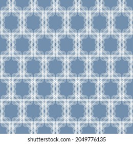 white and blue ethnic pattern with geometric seamless square in for fabric pattern