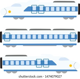 White and blue express train