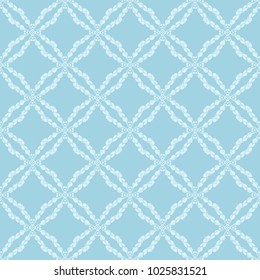 White and blue floral pattern. Seamless ornament for textile and wallpapers